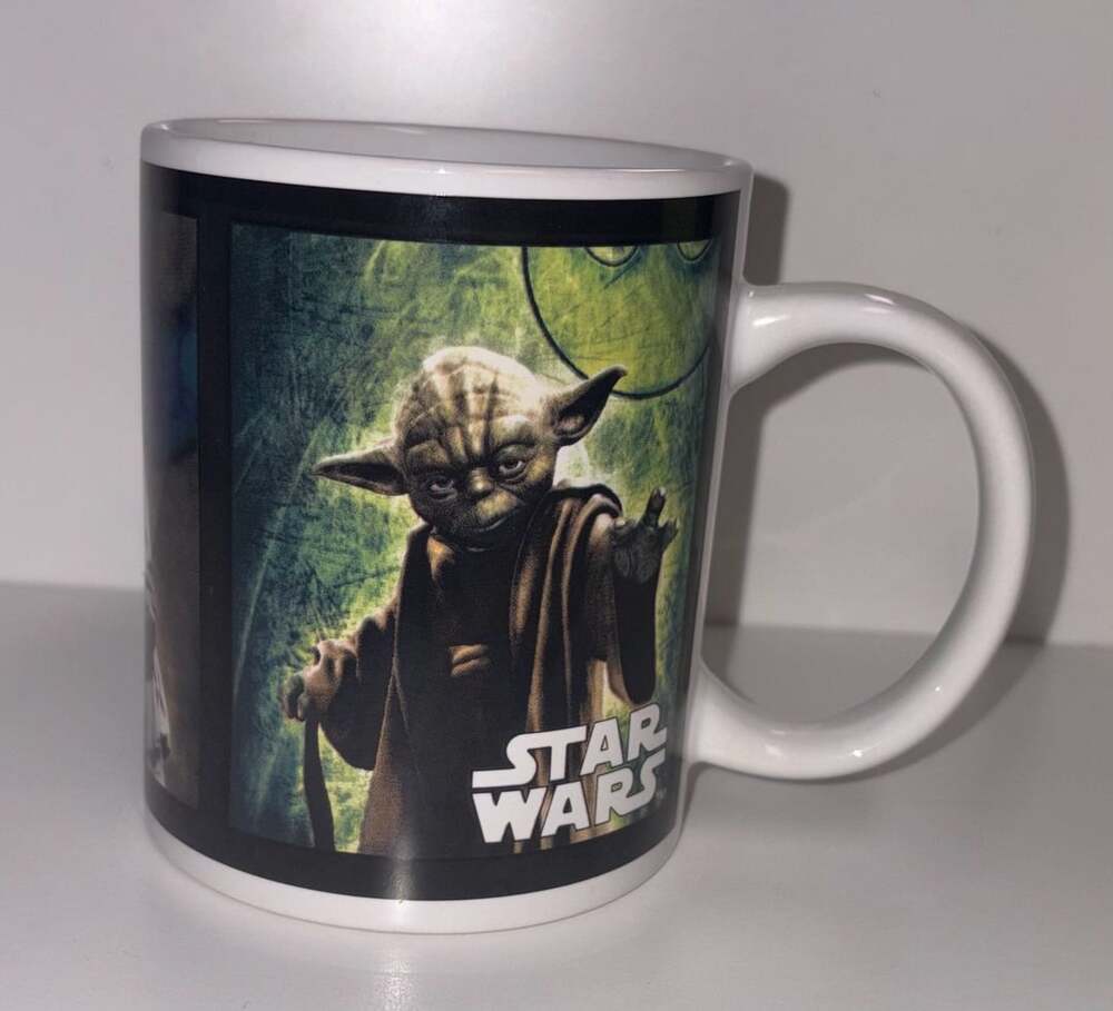 Star Wars Character Ceramic Coffee Mug Featuring Yoda Luke Skywalker and Han Sol